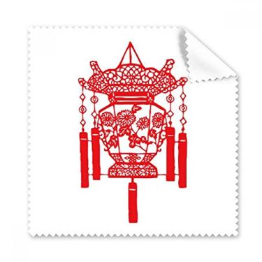 Imagem de Lenço de limpeza de papel chinês Lantern com estampa vermelha, 5 peças