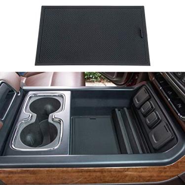 Imagem de Tampa organizadora de console central da JKCOVER compatível com 2014 2015 2016 2017 2018 2019 GMC Sierra 1500 2500HD 3500HD Denali Chevy Silverado Secret Compartimento Capa Acessórios para bandeja ocultaJKCOVER preto For GMC