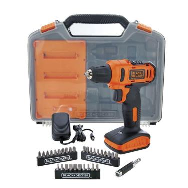 Imagem de Parafusadeira Furadeira Bateria 12V 3/8&quot; + Maleta e Acessórios LD12SC Black Decker