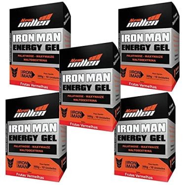 Imagem de Kit 5X Iron Man Instant Energy Gel - 10 Unidades 30g Frutas Vermelhas - New Millen