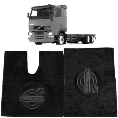 Imagem de Tapete De Chinil Forrado Emblema Para Volvo Fh Preto