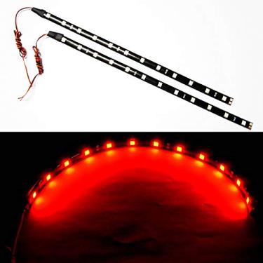 Imagem de SOCAL-LED 2x 30 cm 12" Vermelho Flexível Tiras de LED de alta potência brilhante 5050 12 SMD carro DRL sob luz de destaque do painel, à prova d'água, cortável