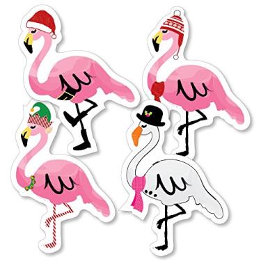 Imagem de Big Dot of Happiness Flamingle Bells - Flamingo Decorations DIY Tropical Flamingo Christmas Party Essentials - Conjunto com 20