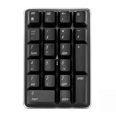 Imagem de Qisan Teclado numérico mecânico sem fio 2,4 G Cherry MX Blue Switch Teclado para jogos, 21 teclas, teclado portátil com layout estendido