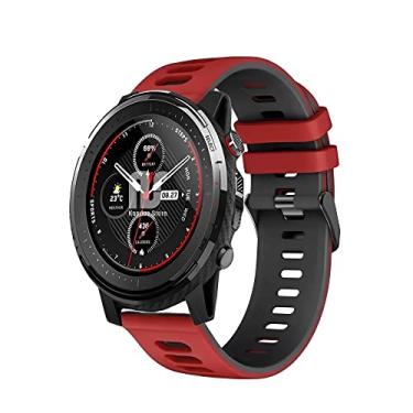 Imagem de Pulseiras NSmart compatíveis com Amazfit GTR 47MM / GTR 2 / GTR 2e / GTR 3 / GTR 4 (Vermelho com preto)