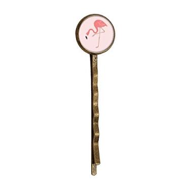 Imagem de Bobby Pin de cabelo em metal retrô padrão flamingo em pé