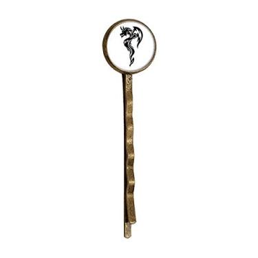 Imagem de Dragon Animal Art Grain Outline Retro Metal Hair Bobby Pin Headwear
