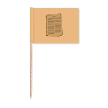 Imagem de Marcador de palito de jornal com efeito nostálgico, marcadores para decoração de festa