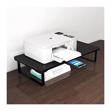 Imagem de KIZQYN Suporte de impressora Suporte de rack de rack de armazenamento de arquivos de mesa de escritório prateleira pequena de colocar rack de impressora impressora impressora de mesa (cor: preto - elevado)
