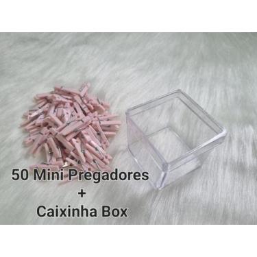 Imagem de 50 Mini Prendedores De Plástico Para Fotos/ Rosa Bebê + Caixinha Box -