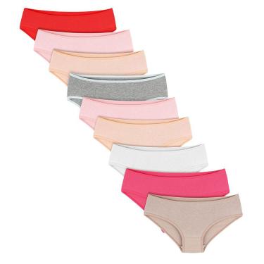 Imagem de Calcinha Infantil Lisa Kit 9 Peças Premium DCP Kids