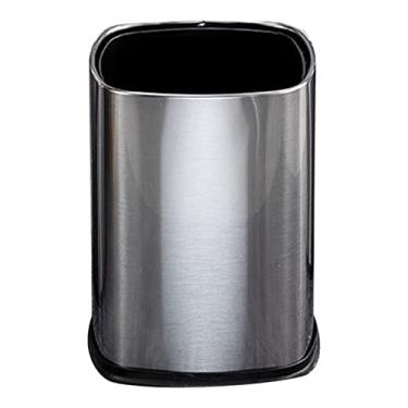 Imagem de Recipiente de lixo de aço inoxidável retangular removível 12L sem tampa para lixo Storling Acessórios e suprimentos para escritório doméstico