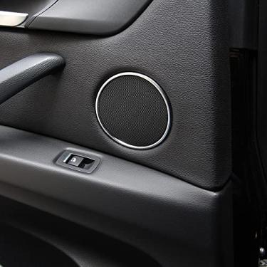 Imagem de KJWPYNF Para BMW X5 X6 2014-2018, buzina de porta interna de carro acessórios interiores ABS estilo de carro 4 peças