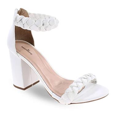 Imagem de Sandália Modarpe Salto Bloco Grosso Feminina B06 Cor:Branco;Tamanho:38