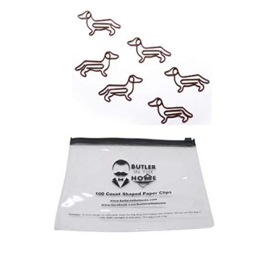 Imagem de Clipes de papel Butler in the Home Dog Dachshund ótimo para colecionadores de clipe de papel ou amantes de cães e animais de estimação (estilo #2), Brown Refill Bag (No Tin)