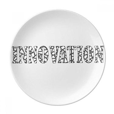 Imagem de Placa decorativa de porcelana Salver Prato de jantar com citação sobre inovação