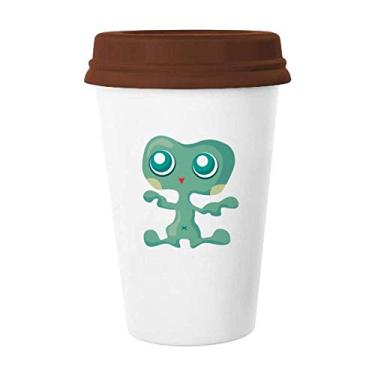 Imagem de Caneca alienígena verde monstro alienígena do universo copo copo de cerâmica