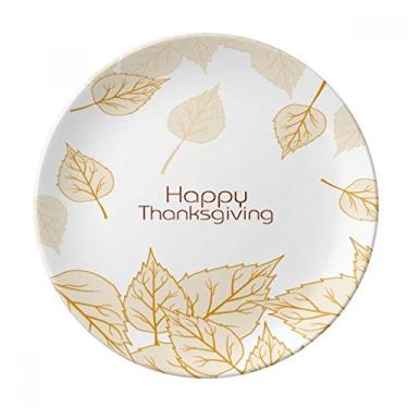 Imagem de Prato de Ação de Graças de Folha Decorativo de Porcelana Salver Prato de Jantar