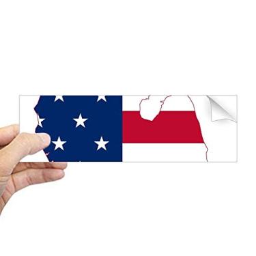 Imagem de DIYthinker Michigan America Mapa Estrelas Tripes Bandeira Retangular Para-choque Adesivo Janela Decalque