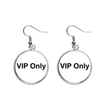 Imagem de Brinco feminino Vip Only Black Symbol Pattern Ear Dangle Silver Drop