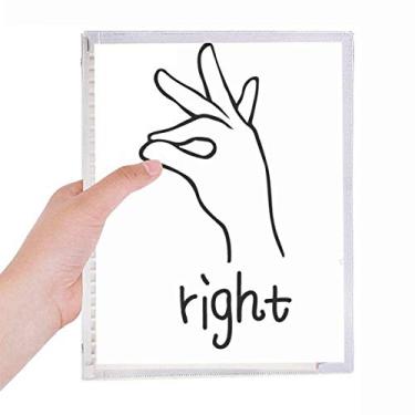 Imagem de Caderno preto com estampa de gesto personalizado com folhas soltas diário recarregável artigos de papelaria