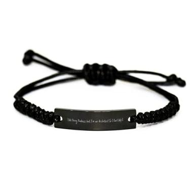 Imagem de SpreadPassion Presente de arquiteto para piadas, I Hate Being Badass but I'm an Architect So I Can't Help, Bracelete de corda preta de presente para homens e mulheres