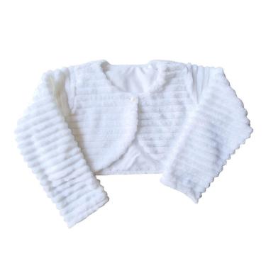 Imagem de Bolero Infantil Casaquinho Branco Festa Batizado Luxo