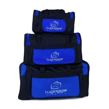 Imagem de Kit Bolsa mala sacola de viagem 3 tamanhos bolso Azul