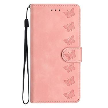 Imagem de Capa de telefone carteira para Samsung Galaxy Note 20 Ultra 10 9 8 A7 A6 A8 Plus 2018 A3 J3 J5 2016 J7 2017 Capa de couro borboleta, rosa, para Samsung Note 20