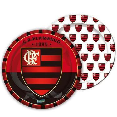 Imagem de Prato Descartável Festa Flamengo - 8 Unidades - Festcolor