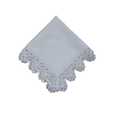 Imagem de Guardanapo Com Renda Branco Pérola 45x45cm