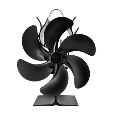 Imagem de SYlive Mini ventilador de fogão, 6 lâminas, volumes de ar elevados, queimadores de madeira, lareiras, ventilador, aquecimento interno e externo, distribuição eficiente de calor para madeira