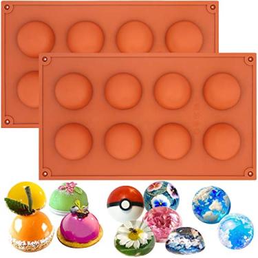 Imagem de Funshowcase Conjunto de molde de silicone semisfério hemisfério médio com 8 cavidades