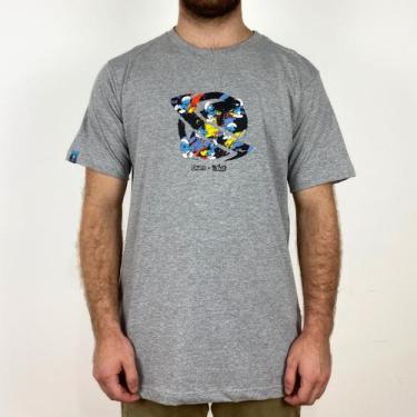 Imagem de Camiseta Lost Smurfs Saturn Cinza - Masculina