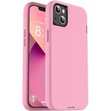 Imagem de ORIbox Capa para iPhone 13 mini para iPhone 12 mini, rosa, [proteção contra quedas de grau militar de 3,5 m], capa de silicone líquido resistente à prova de choque antiqueda para iPhone 13/12 mini,