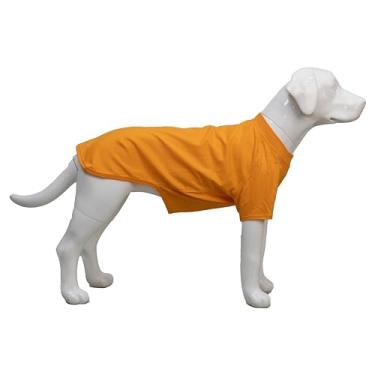 Imagem de Lovelonglong 2019 Trajes de animal de estimação Roupas de cachorro roupas em branco Camisetas para cães grandes médios pequenos 100% algodão 18 coresLovelonglong XXL+ (-45lbs) laranja