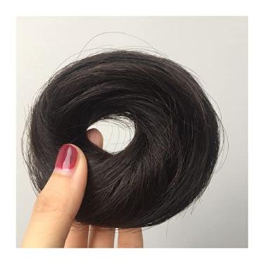 Imagem de Mulheres Bun Scrunchies 1/2 pçs faixa rabo de cavalo elástico peruca para cabelo humano feminino coques chignon coque bagunçado pedaços de cabelo rosquinha chignon com borracha elástica Pão (Size : 1