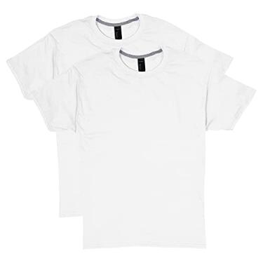 Imagem de Hanes Camisetas masculinas, pacote de camisetas masculinas X-Temp, camisetas que absorvem umidade, camisetas de mistura de algodão, pacote com 2, Branco, G