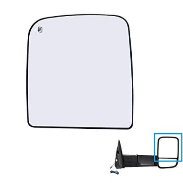 Imagem de GSRECY Compatível com Dodge Ram 1500 2500 3500 2010-2020 Vidro retrovisor do lado do passageiro, espelho de reboque com parte superior do passageiro aquecida com suporte (superior direita)