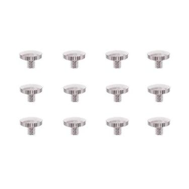 Imagem de Jiayouy 12 peças de parafuso de trompete com suporte de anel de dedo - banhado a prata