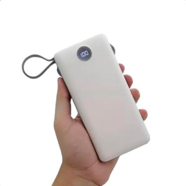 Imagem de Carregador Portátil Power Bank 20000mah - Turbo Universal Com Display Digital E USB Rápido Potente Original (Branco)