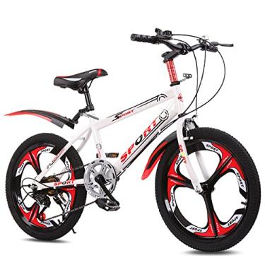 Imagem de Bicicleta de montanha estudantil infantil, pneus de 6 a 31,4 polegadas, freio traseiro do compasso dianteiro de calibre 6 velocidades, recomendado para 10 a 17 anos (22, branco)
