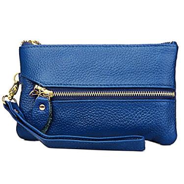 Imagem de Carteira de couro para homens e mulheres, porta-cartão de crédito Manyip bolsa dobrável, bolso para moedas, bolsa para chaves, carteira com proteção contra roubo RFID. Material de proteção selecionado