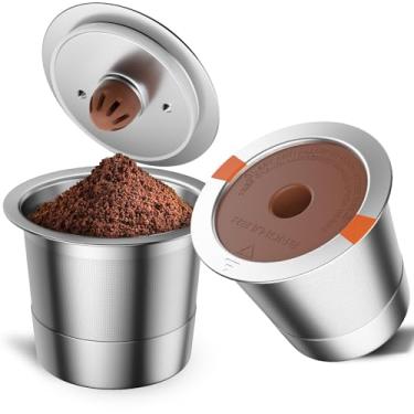 Imagem de RETHONE Cápsulas de café reutilizáveis de aço inoxidável K Cup compatíveis com cafeteiras Keurig 1.0 e 2.0 recarregáveis (embalagem com 2)