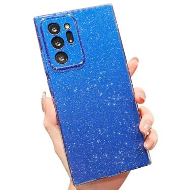 Imagem de MINSCOSE Capa compatível com Samsung Galaxy Note 20 Ultra 5G, linda capa fina com glitter, fina, à prova de choque, TPU brilhante, para meninas e meninas para Galaxy Note 20 Ultra 6,9 polegadas - azul escuro