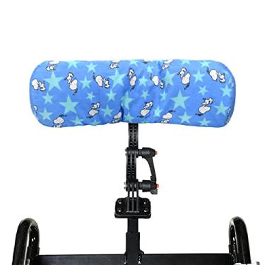 Imagem de Capa de encosto de cabeça ajustável para cadeira de rodas com corda elástica para usuários de cadeiras de rodas elétricas