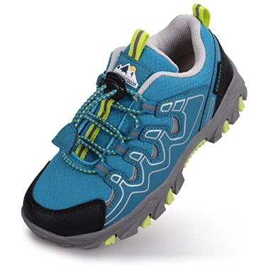 Imagem de UOVO Tênis infantil para meninos e meninas para caminhada ao ar livre tênis à prova d'água antiderrapante fashion tênis (crianças pequenas/grandes, Azul-celeste, 3.5 Big Kid
