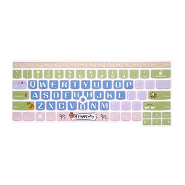Imagem de MMDW Capa de silicone para teclado Lenovo ThinkPad L390 L460 L470 L480 35.6 cm, T460(s) T470(s) T480(s) T490/S T495(S), 35.6 cm E480 E485 E490 E475 E470 E470 E470 E477 0C, P1 Geração 2, Happy Day