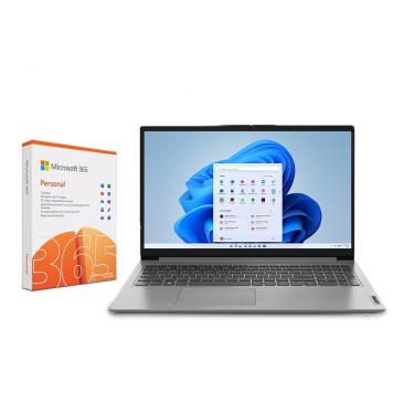 Imagem de Notebook Lenovo IdeaPad 1 com processador Intel Core i5, 8GB, 512GB SSD, Tela 15.6" e Placa de Vídeo Intel Iris Xe + Microsoft 365 Personal 1TB
