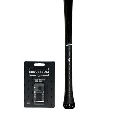 Imagem de BRUCE BOLT Punho de taco preto premium Pro Baseball & Softball - 0,6 mm